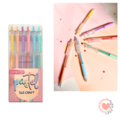 Boligrafo Tweeny Tinta Gel 0.7mm Retractil Ibi Craft x6 Pastel