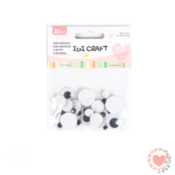 Ojos Moviles con Adhesivo x30pcs 4 Medidas Ibicraft