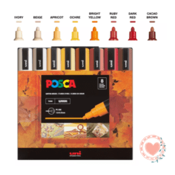 uni POSCA Marcadores PC-5M Estuche por 8 Colores Warm