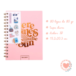 Cuaderno Spirit Espiral 80hjs + Stickers 3D SUN Cod. 115120