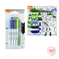 Marcador Artístico Permanente Colores Winter Blíster x5 BRW