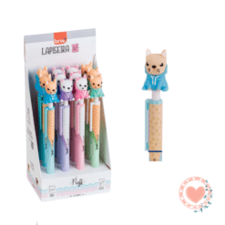 Portaminas 0.7mm Diseño Pug Dog Celeste x1 BRW