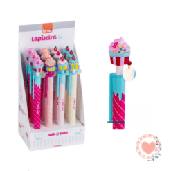 Portaminas 0.7mm Diseño Tutti Frutti x1 BRW Muffins Fucsia Rayas