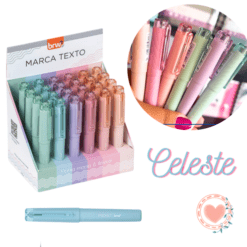 Resaltadores Pocket Colores Pastel Celeste x1 BRW