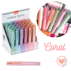 Resaltadores Pocket Colores Pastel Coral x1 BRW