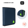 Carpeta FW A4 con Cierre Clasic Negra c/Verde Fluo