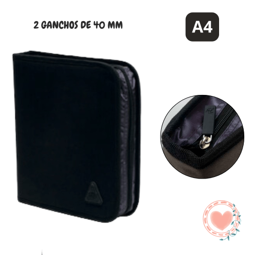 Carpeta FW A4 con Cierre Clasic Negra