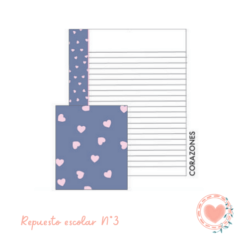 Repuesto Nº 3 Punto Cero Con.Diseño Rayado Corazones