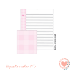Repuesto Nº 3 Punto Cero Con.Diseño Rayado Rosa Cuadrille