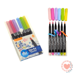 Marcador Ibi Craft Brush Marker Punta Pincel Blíster x6 Colores