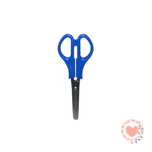 Tijera Escolar Colores Neon 13cm C/ Regla Azul BRW