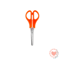 Tijera Escolar Colores Neon 13cm C/ Regla Naranja BRW