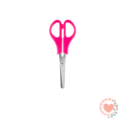 Tijera Escolar Colores Neon 13cm C/ Regla Rosa BRW