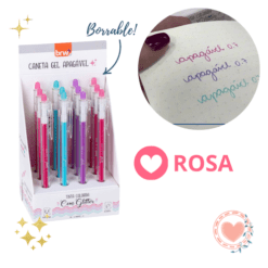 Boligrafos Borrables Gel Color Glitter 0.7mm Rosa BRW