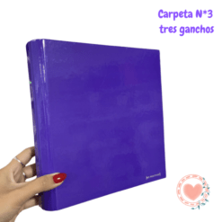 Carpeta Nº 3 3.Anillos BP Punto Cero Violeta