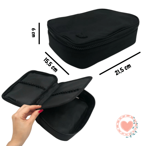 Cartuchera Estuche Negra Impermeable 1 Cierre P/ 100 Bolígrafos BRW
