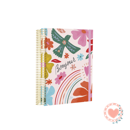 Cuaderno Rayado FW 16x21 Happy Bonjour