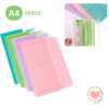 Carpeta FW A4 Clasificadora 5.Divisiones c/Boton Pastel Verde