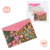 Sobre Estampado FW c/Broche A4 Cute Flores Selva Solapa Rosa