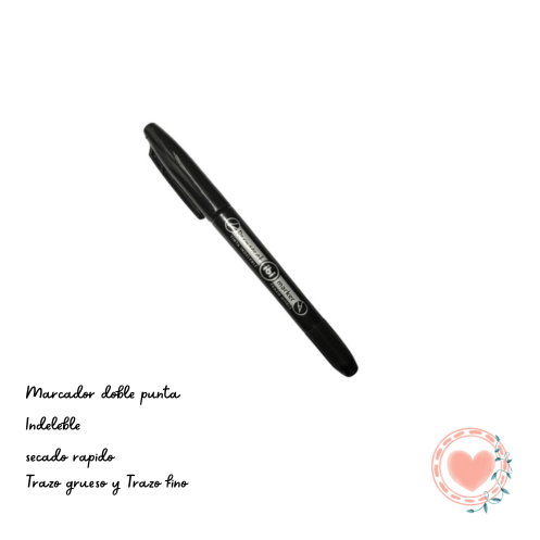 Marcador Indeleble Ibi Craft Dos Puntas Negro