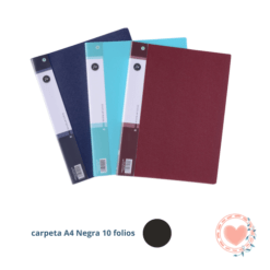 Carpeta FW A4 c/10 Folios Negra