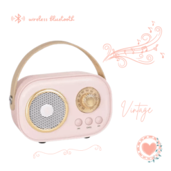 Mini Parlante Vintage Bluethooth Rosa Ibicraft