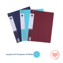 Carpeta FW A4 c/10 Folios Turquesa