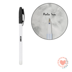 Bolígrafo 1mm Cuerpo Redondo BRW Negro