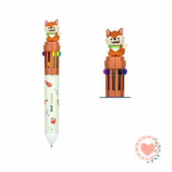 Bolígrafo de 10 Colores 0.7mm BRW Diseño Animales Zorro
