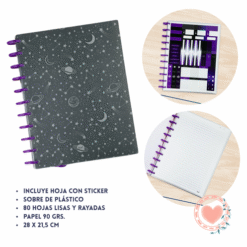 Cuaderno Inteligente de Disco Universo Galáctico 80Hojas BRW
