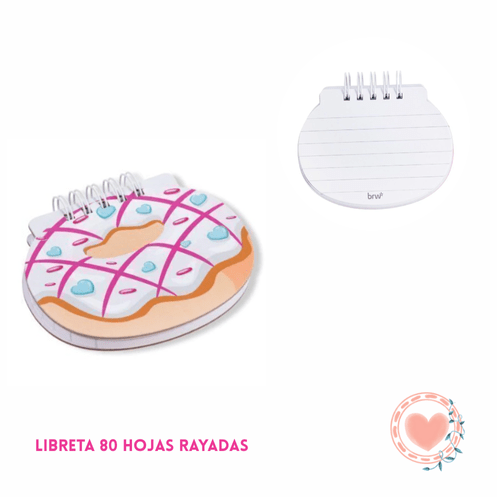 Cuaderno Libreta 80H Rayadas Diseño Donas/Tutti Frutti Blanca/Beige BRW