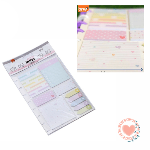 Notas Adhesivas Múltiples para cuaderno de disco Diseño Corazón Brw
