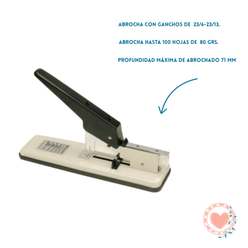 Abrochadora de Mesa 100Hojas 23/6 a 23/13 cod.020007