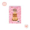 Block de Hojas Lisas A5 BP Capybaras Corazones Rosa