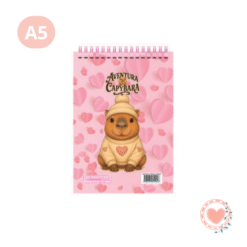 Block de Hojas Lisas A5 BP Capybaras Corazones Rosa