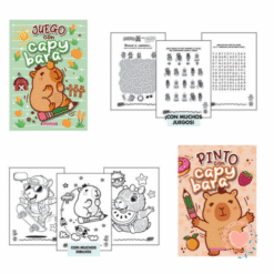 Pack Libros Juego y Pinto Con Capybara A4