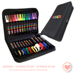 Estuche uni POSCA Marcador PC-5M PC-3M x 24 Unidades