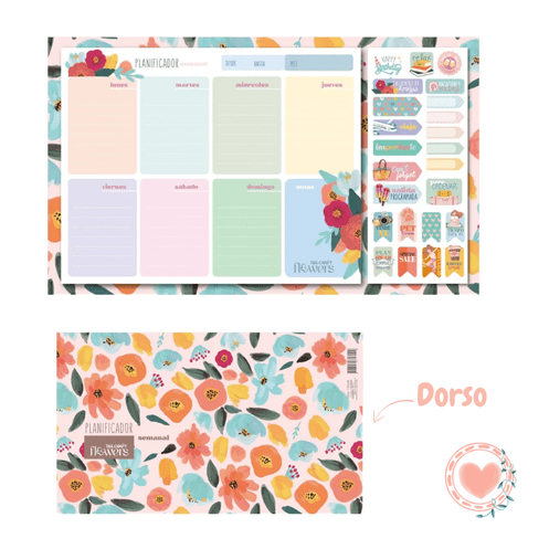 Planificador Semanal Flower Ibicraft con Base y Stickers