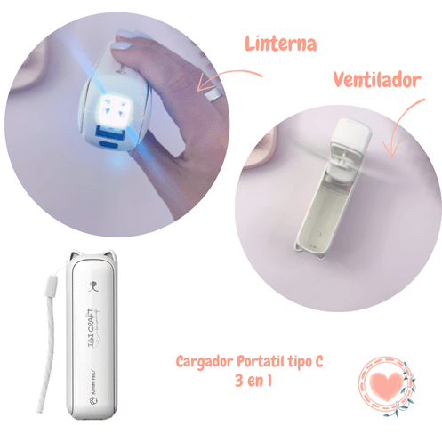 Mini Cargador de Batería Gatito Blanco