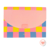 Carpeta FW A4 Clasificadora 12 Divisiones Fuelle Color Block Tapa Rosa