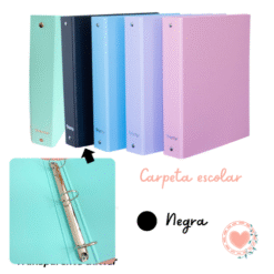 Carpeta Escolar 3x40 N*3 Tweeny Forrada Polipropileno Negro