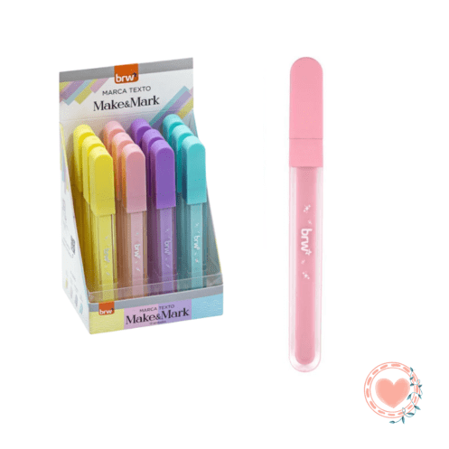 Resaltadores Colores Pastel Rosa x1 BRW Make & Mark