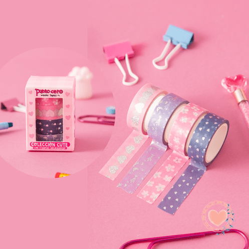 Cinta Washi Tapes Impresas pack x4 - CUTE cod.100641