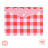 Sobre Estampado FW c/Broche A4 Color block Cuadrille Rosa y Naranja