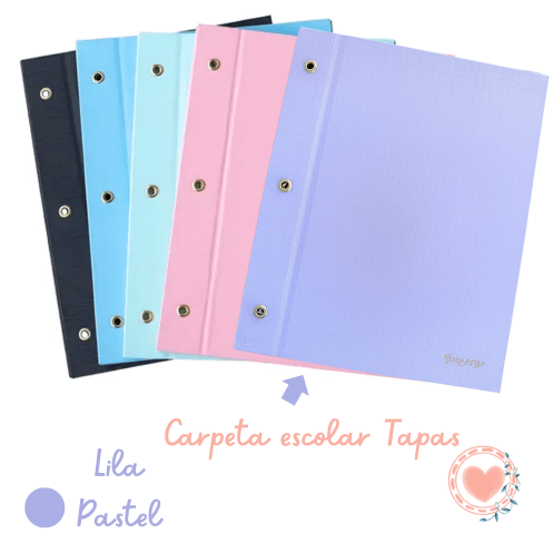 Carpeta Escolar N*3 Tapas Tweeny Forrada Polipropileno Pastel Lila