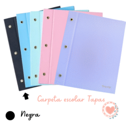 Carpeta Escolar N*3 Tapas Tweeny Forrada Polipropileno Negro
