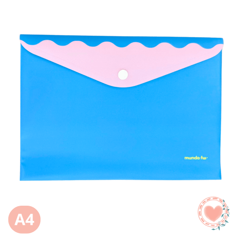 Sobre Estampado FW c/Broche A4 Color block Celeste