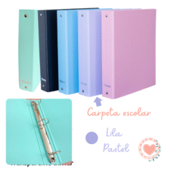 Carpeta Escolar 3×40 N*3 Tweeny Forrada Polipropileno Pastel Lila