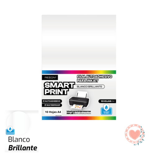 Film Autoadhesivo Para Inkjet Rexon Blanco Brillante
