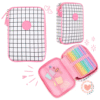 Organizador FW Candy Cuadrillé Blanco con Rosa